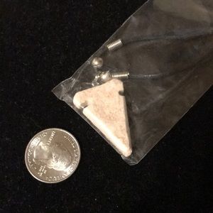 Beige stone arrowhead necklace